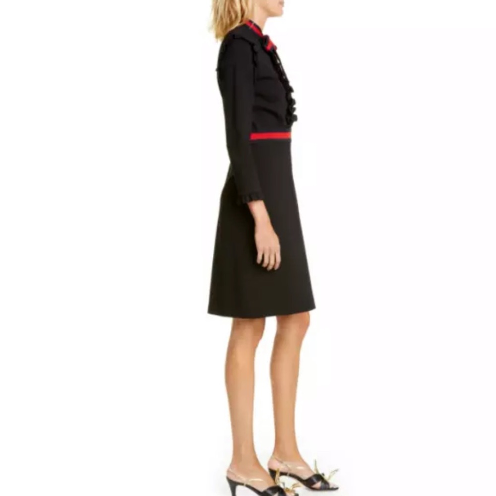 GUCCI Grosgrain Ruffle Bolo Pussybow Cady Dress S - Picture 5 of 13